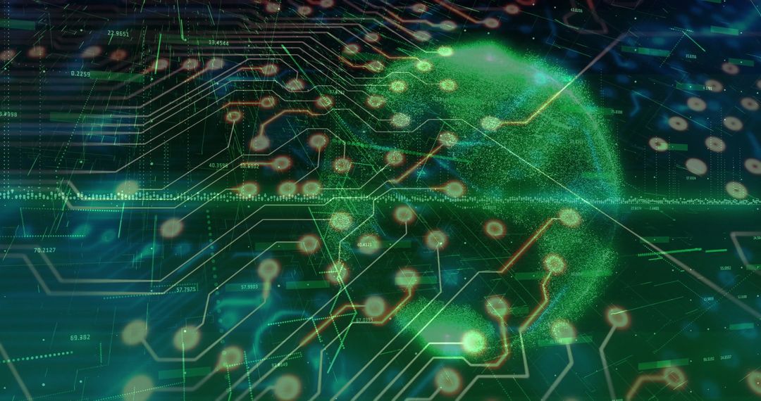 Glowing Holographic Sphere on Futuristic Control Interface