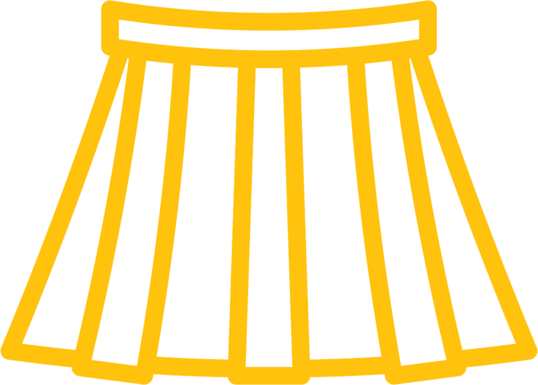 Yellow Skirt Shape Symbol on Transparent Background