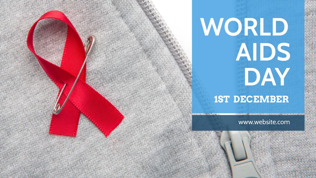 World AIDS Day Concept with Red Ribbon and Zipper
