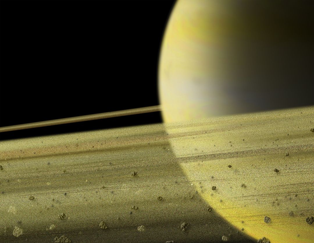 Close-Up Illustration of Saturn's Rings in Outer Space - Free Images, Stock Photos and Pictures on Pikwizard.com