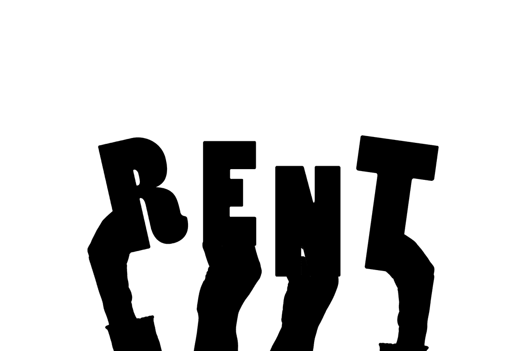 Transparent Hands Holding Rent Text Graphic Design