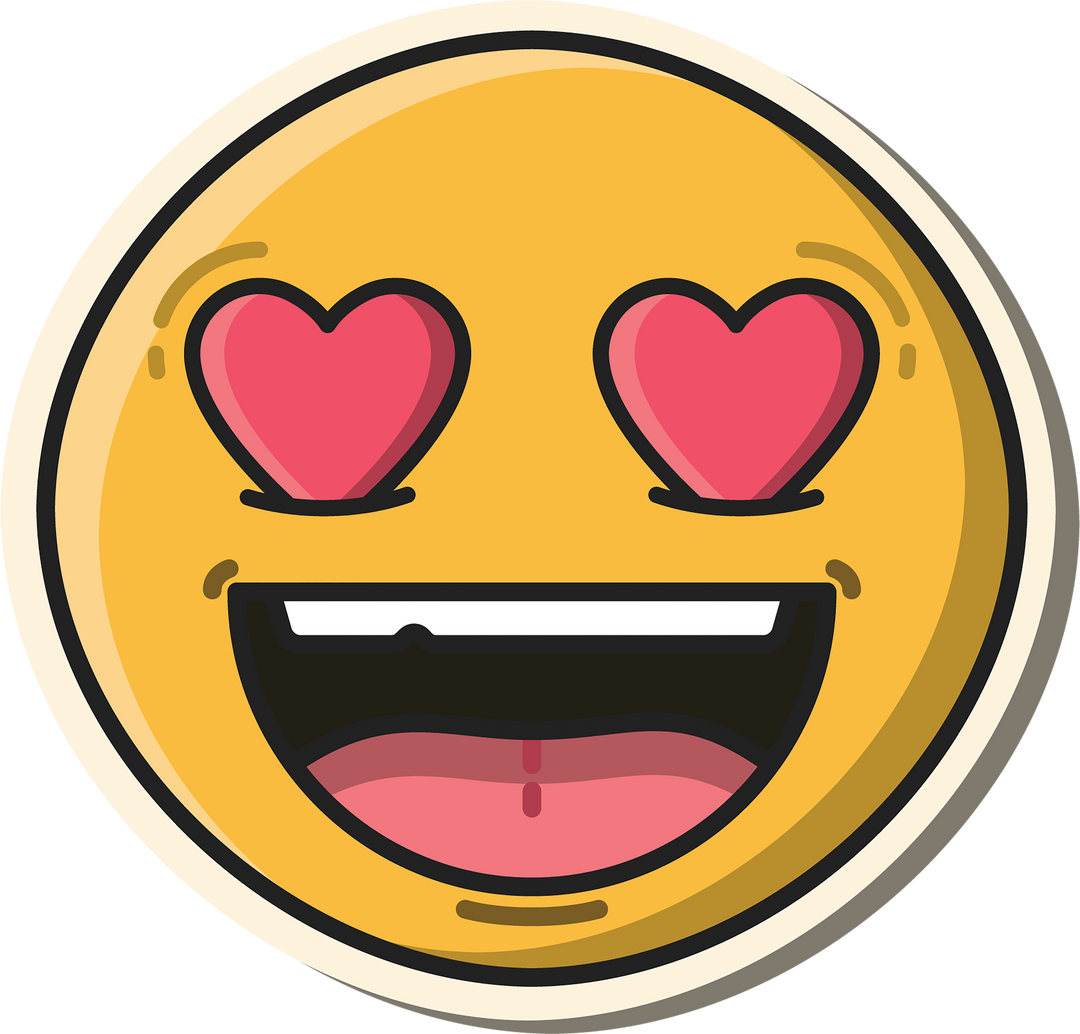 Heart-Eyes Emoji with Transparent Background - Download Free Stock Images Pikwizard.com