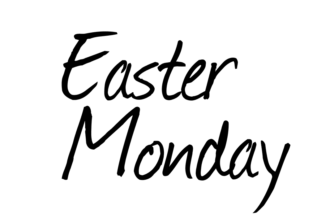 Easter Monday Text Over Transparent Background Creative Design