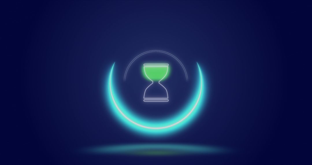 Abstract Digital Loading Animation with Hourglass Symbol