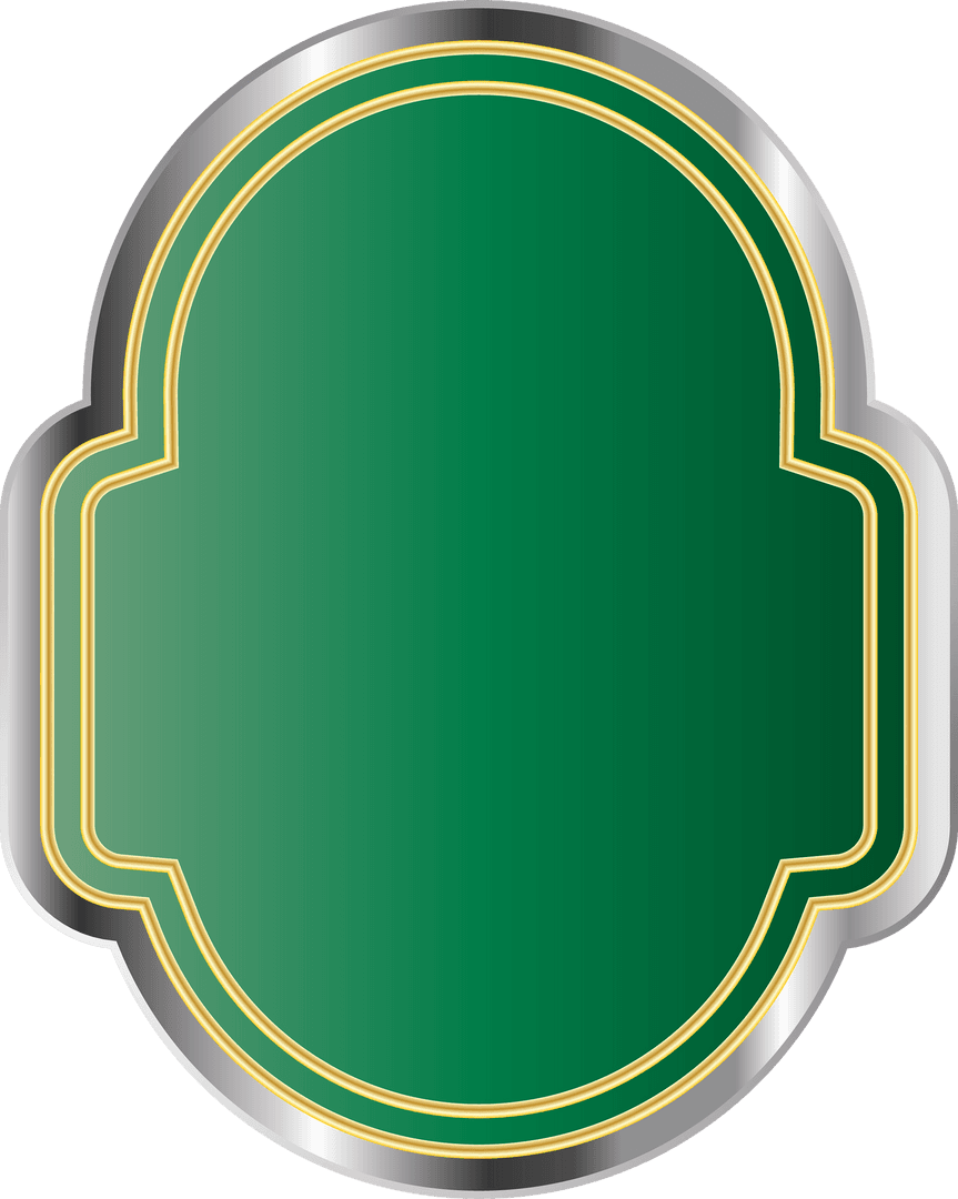 Green Badge on Transparent Background with Decorative Border