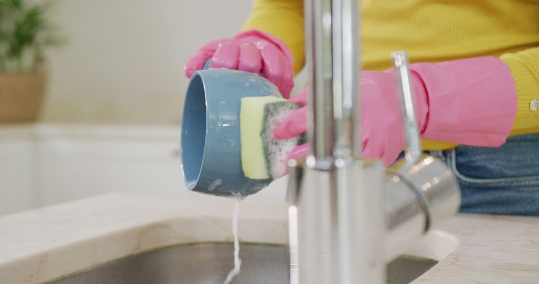 Person Cleaning Dish with Sponge and Dish Soap - Free Images, Stock Photos and Pictures on Pikwizard.com