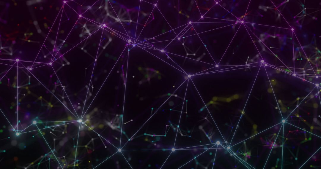 Futuristic Digital Network with Neon Connections