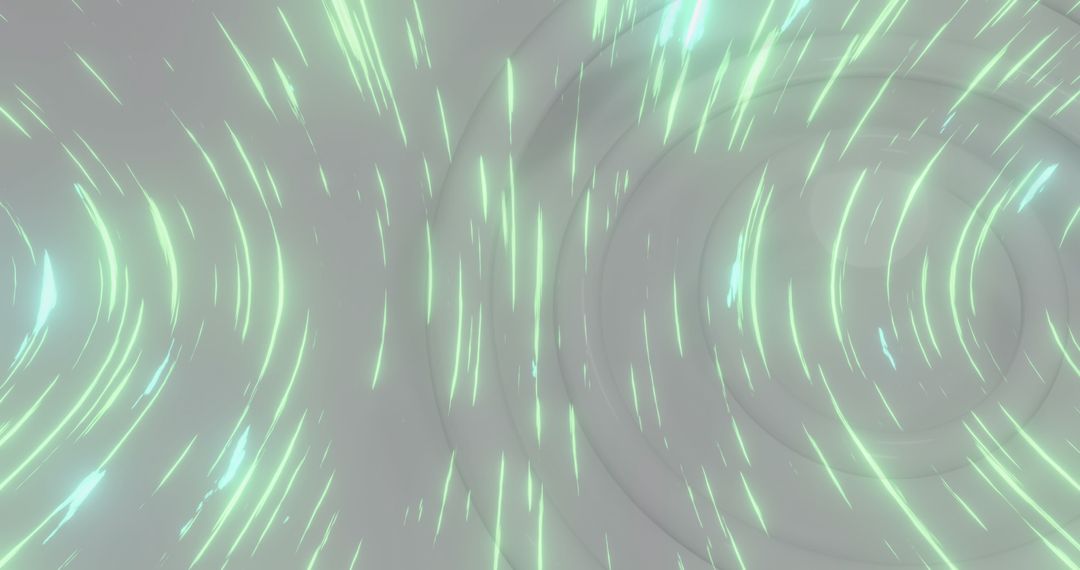 Abstract Green Light Trails on Grey Background