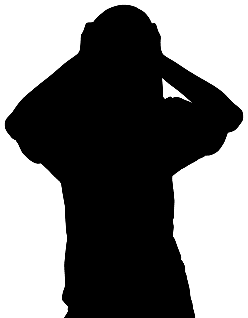 Silhouette Woman Holding Head Despair Concept Transparent