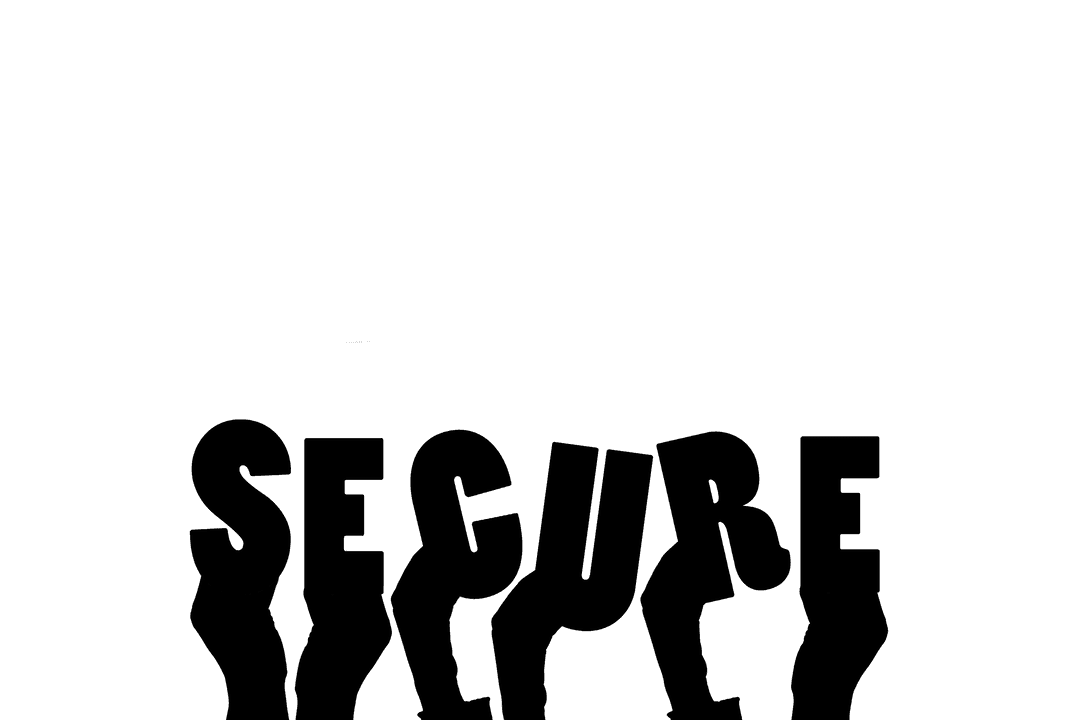 Hands Revealing Text Secure on Transparent Background