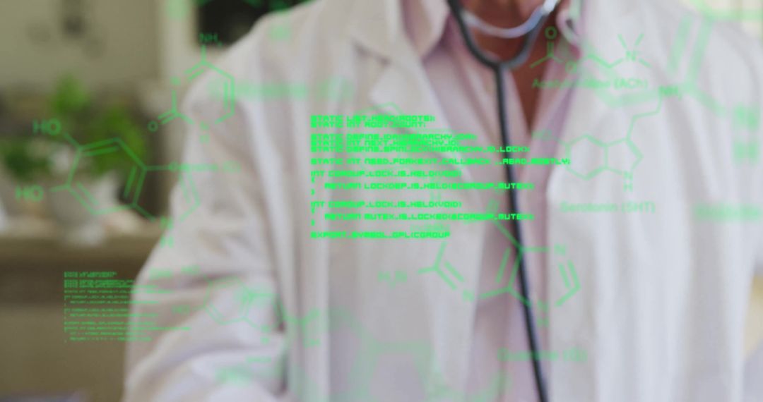 Digital Analysis by Doctor with Stethoscope and Holographic Data