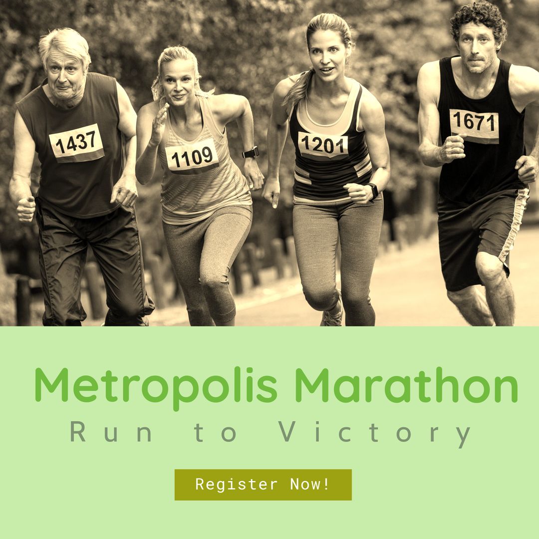 Enthusiastic Marathon Runners in pursuit at Metropolis Event