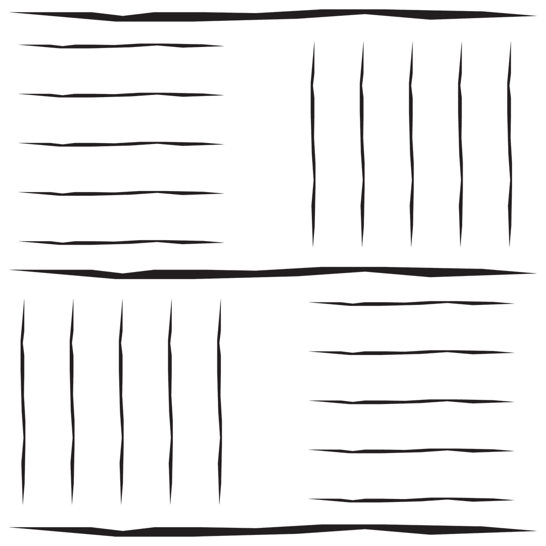 Black Hand-Drawn Pattern on Transparent Background