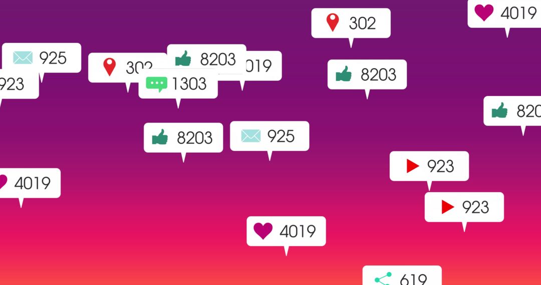 Digital Interface with Social Media Icons and Notifications