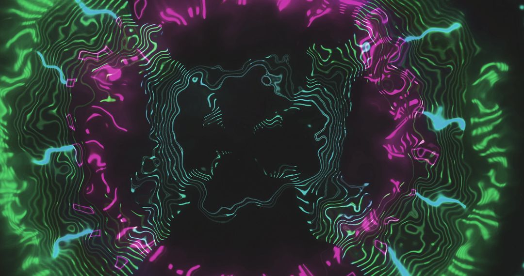 Neon Kaleidoscopic Design with Flowing Texture