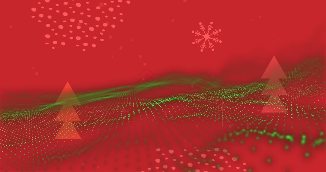 Christmas Festive Background with Snowflakes and Abstract Trees