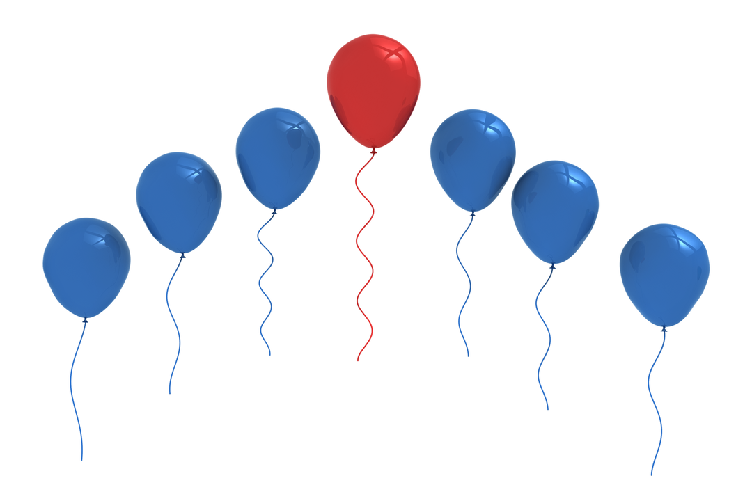 Red and Blue Balloons Floating on Transparent Background - Download Free Stock Images Pikwizard.com