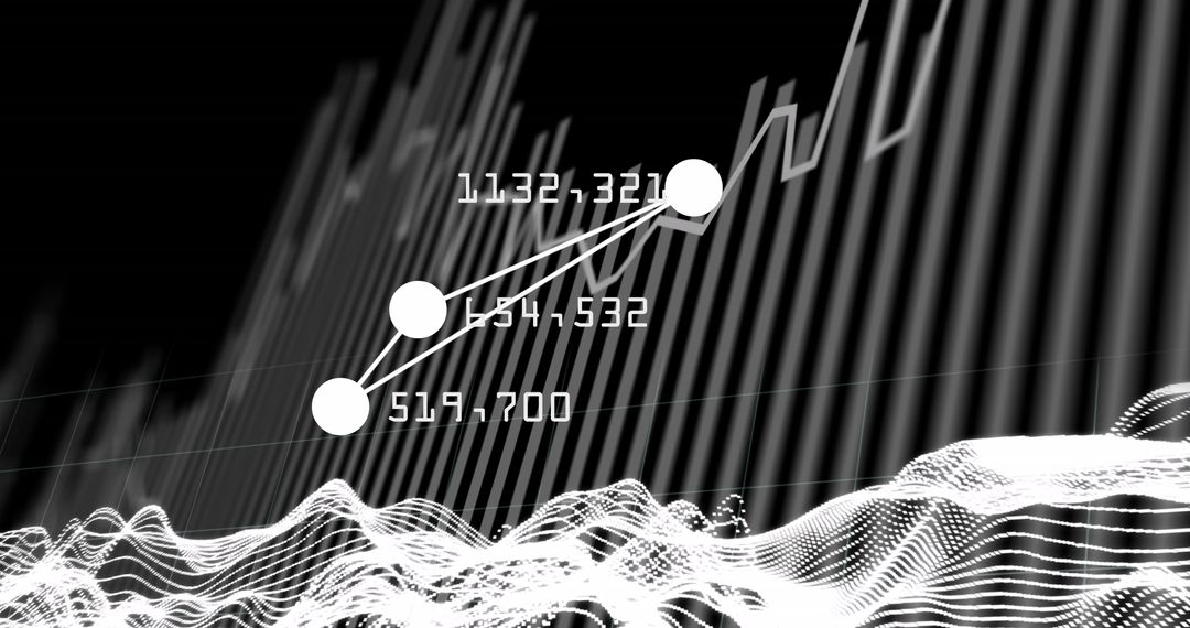 Abstract Digital Graph Displaying Financial Growth Trends and Analysis