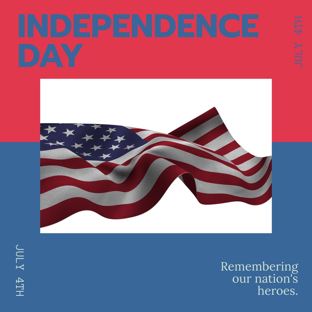 Independence Day USA Flag Graphic with Patriotic Text and Colors - Download Free Stock Templates Pikwizard.com