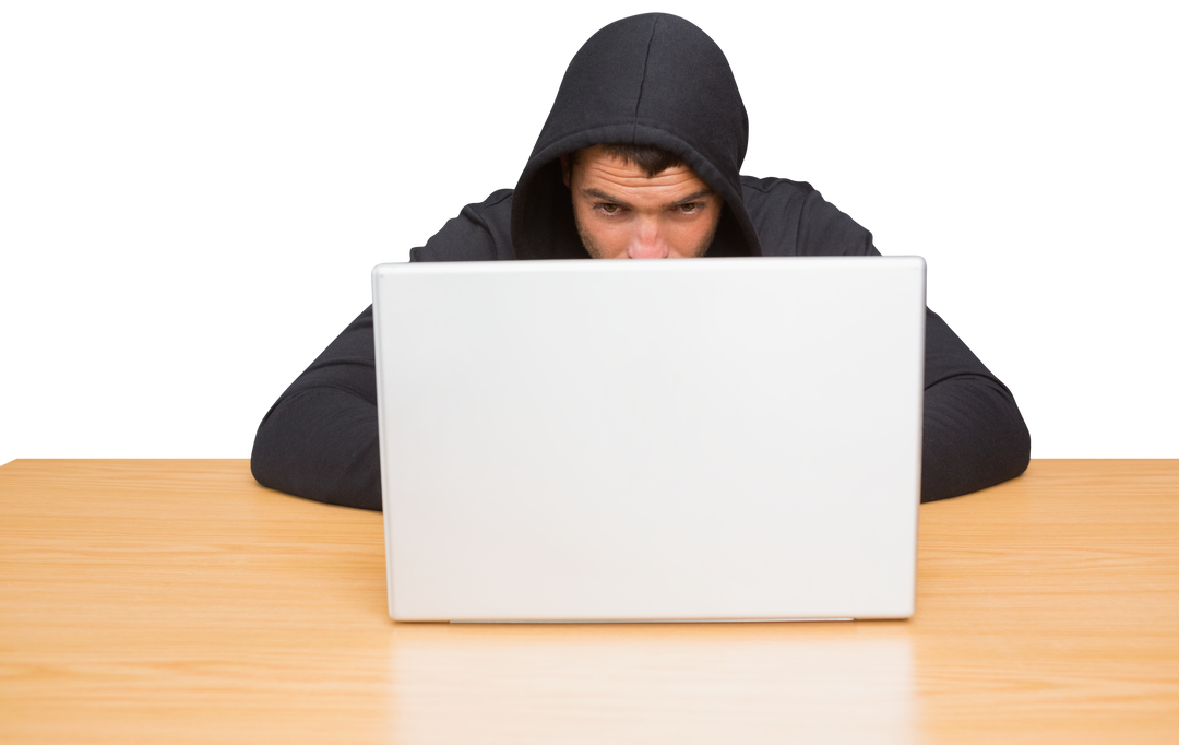 Transparent Background Hacker in Hooded Sweatshirt Using Laptop - Download Free Stock Images Pikwizard.com