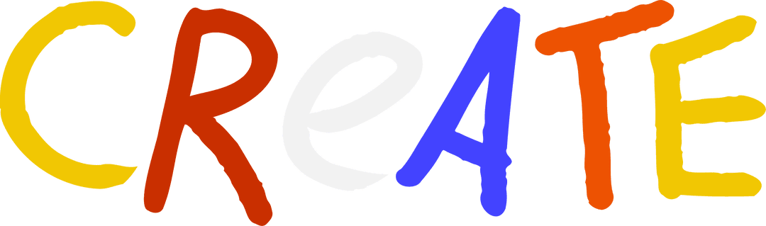 Hand-painted CREATE Graphic with Vibrant Colors on Transparent Background