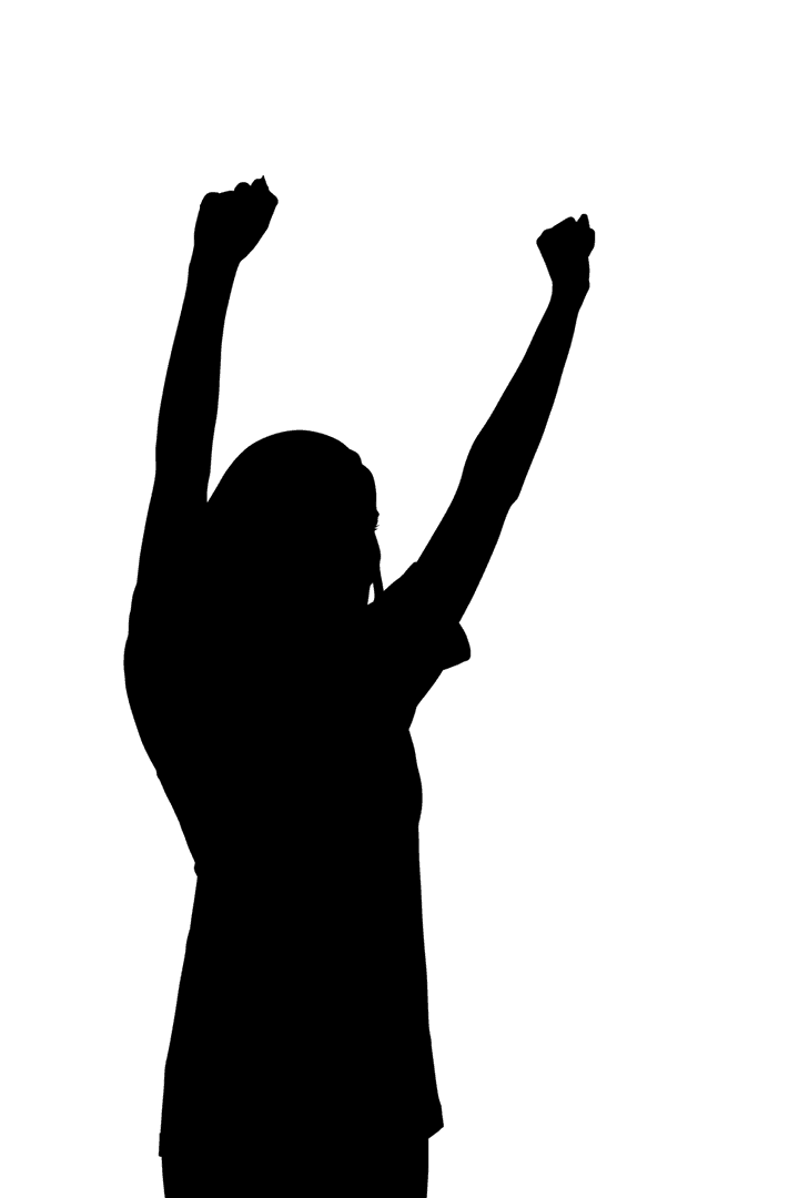 Woman's Celebratory Transparent Silhouette with Open Arms