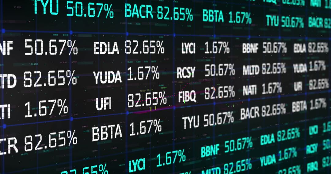 Stock Market Data Flow Displayed on Digital Screen