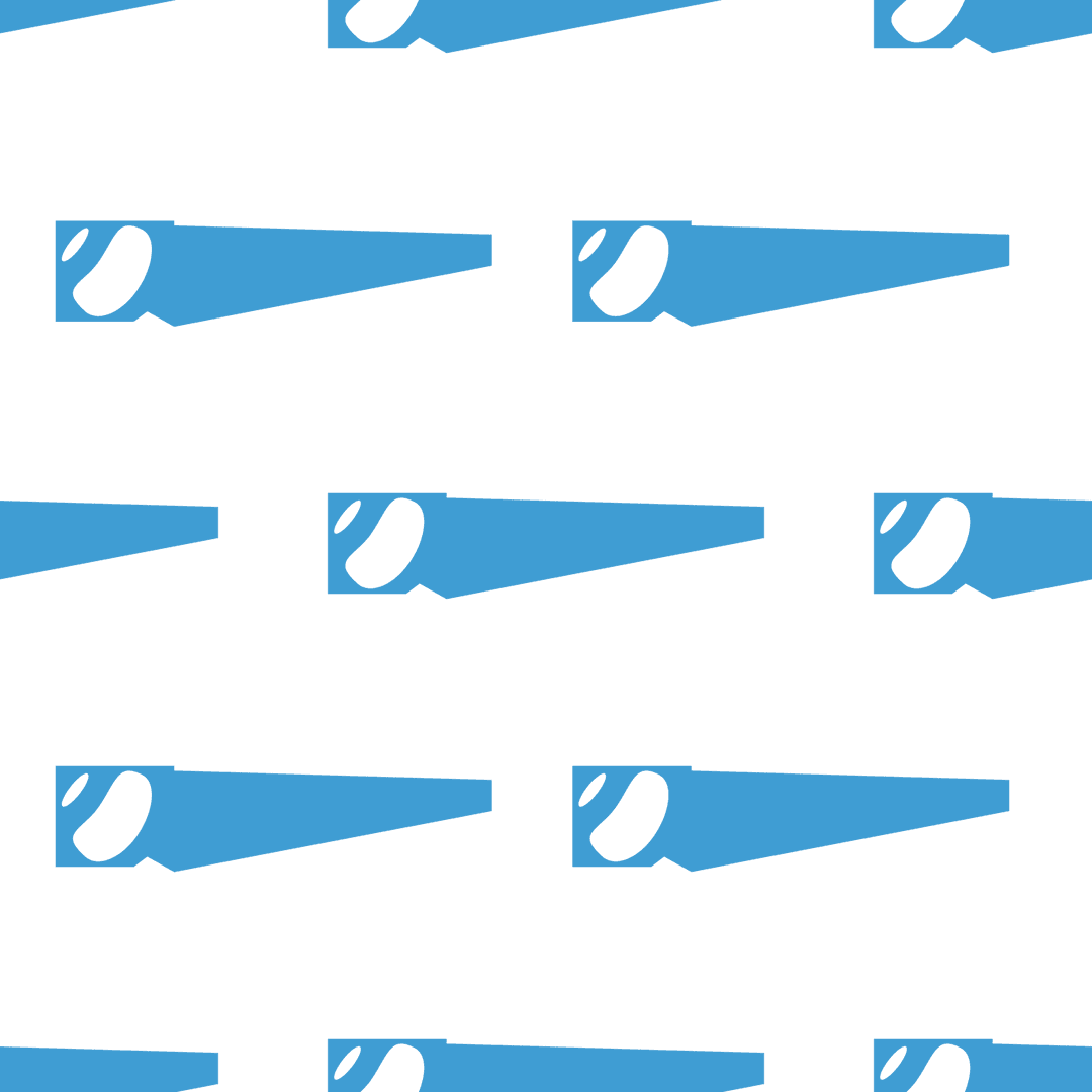 Blue Hand Saw Pattern on Transparent Background for Creative Crafts