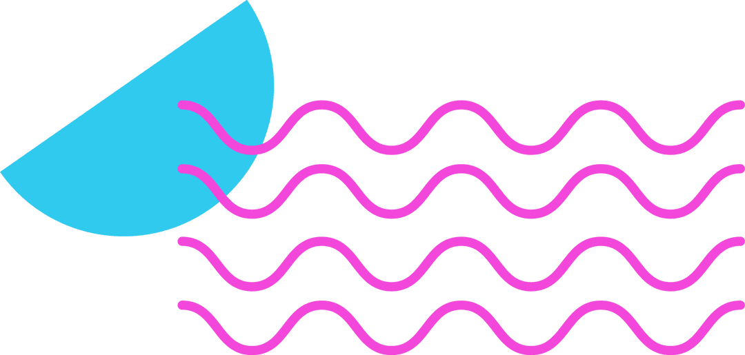 Modern Geometric Design with Vibrant Turquoise and Magenta on Transparent