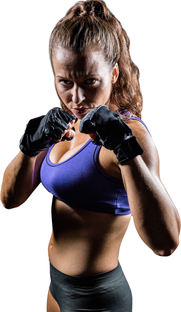 Determined Athletic Woman boxing in Transparent Background for Fit Lifestyle Graphics - Download Free Stock Images Pikwizard.com