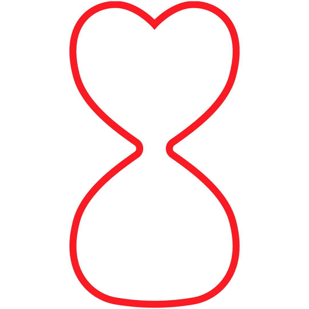 Abstract Heart-Shaped Hourglass on Transparent Background