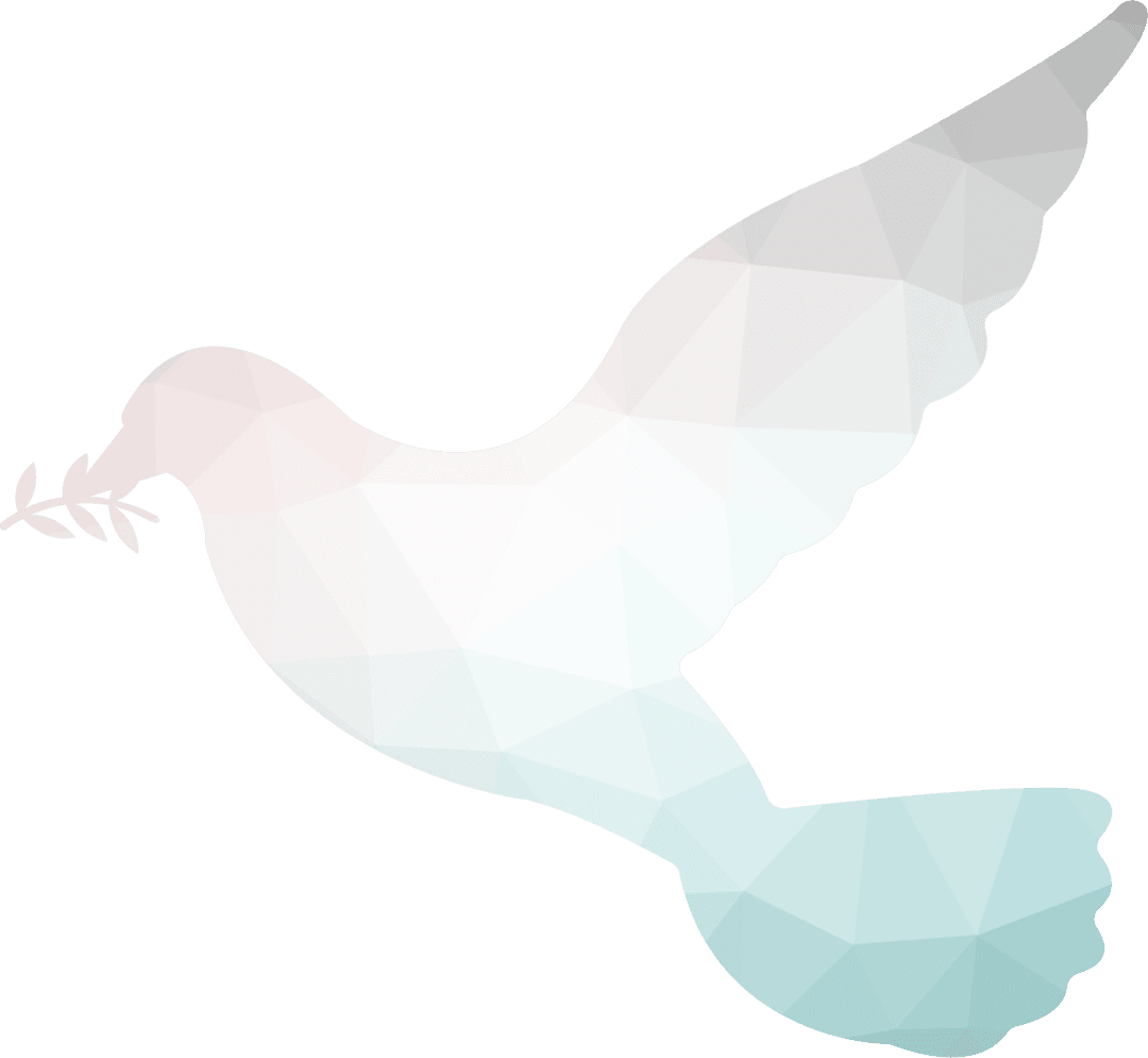 Elegant Transparent Bird Silhouette with Geometric Gradients