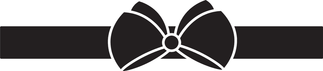 Black Ribbon with Bow Tie on Transparent Background for Celebrations