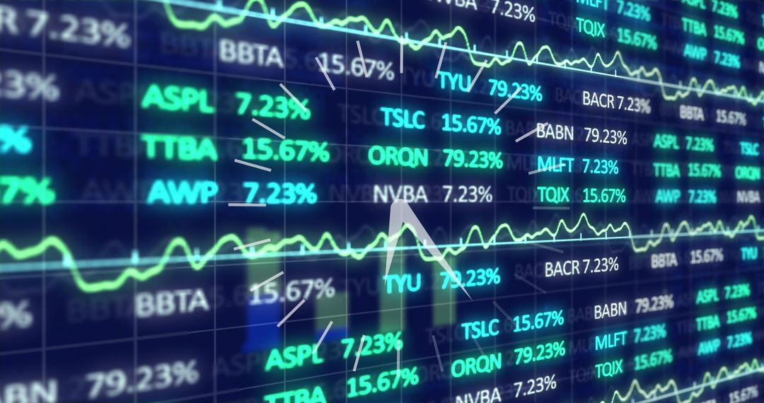 Stock Market Data Displayed on Futuristic Digital Interface