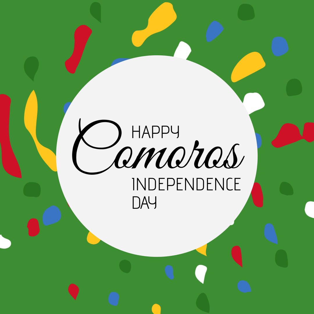 Comoros Independence Day Celebration Background with Colorful Accents