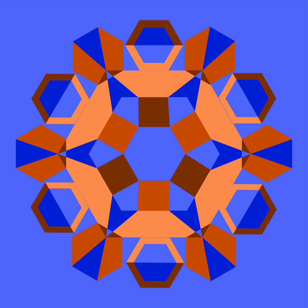 Symmetrical Interlocking Geometric Mandala Transparent Design