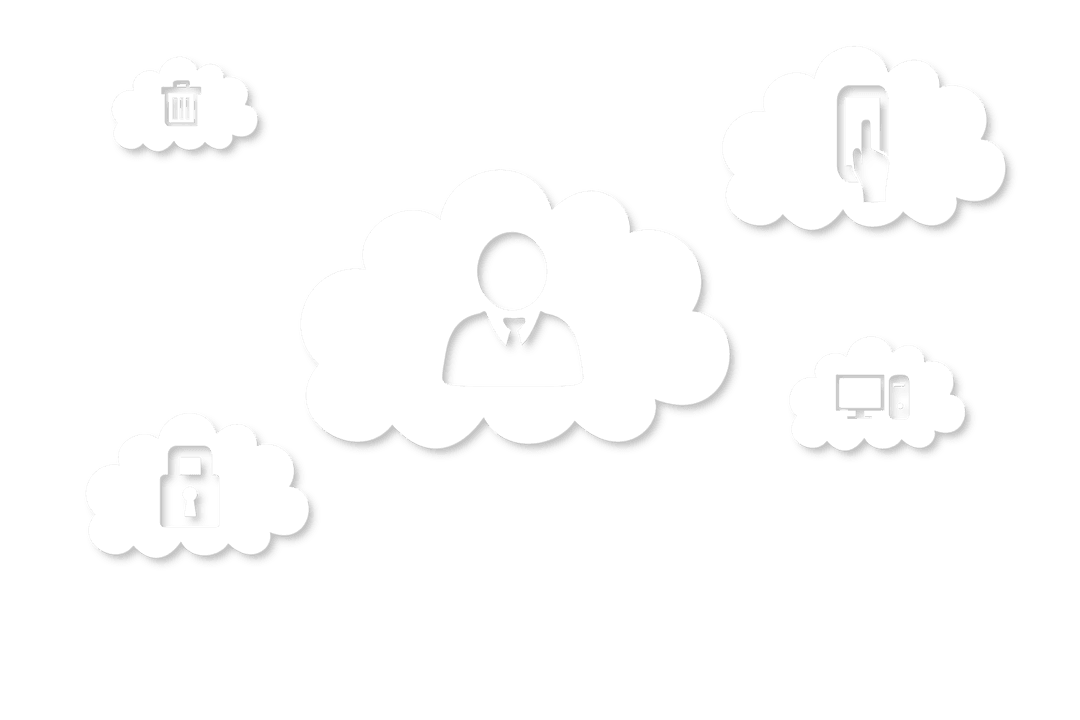 Transparent Cloud Network Communication Illustration