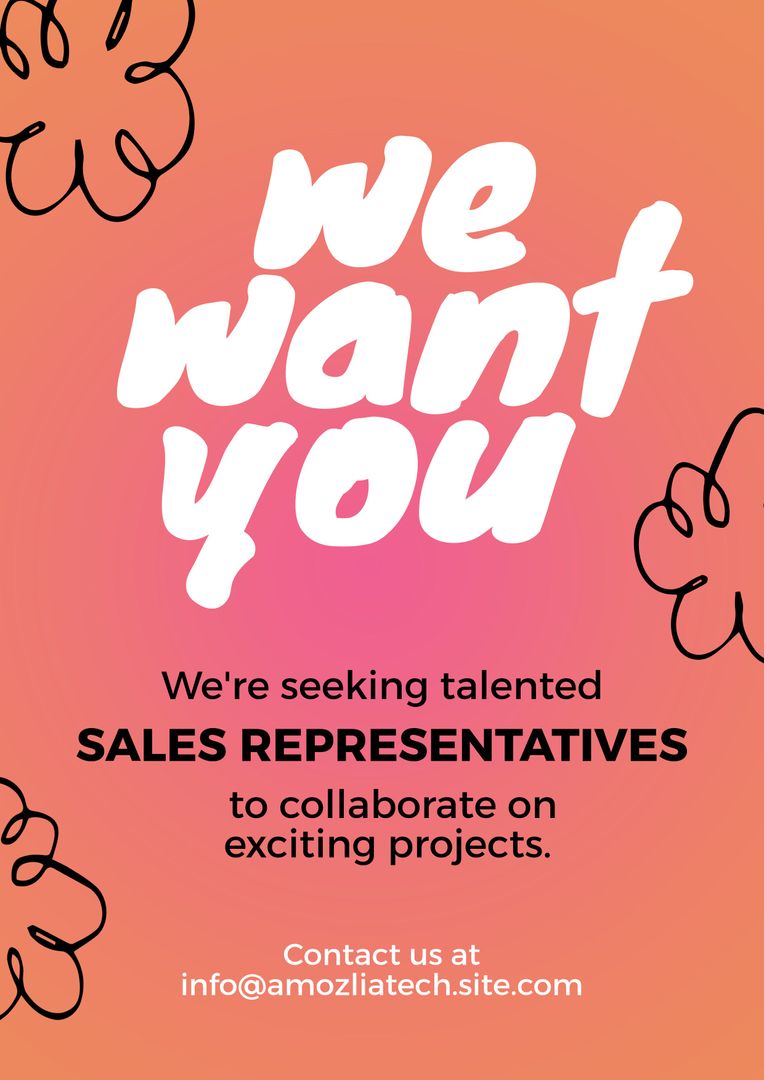 We Want You Recruitment Campaign Ad for Sales Representatives - Download Free Stock Templates Pikwizard.com