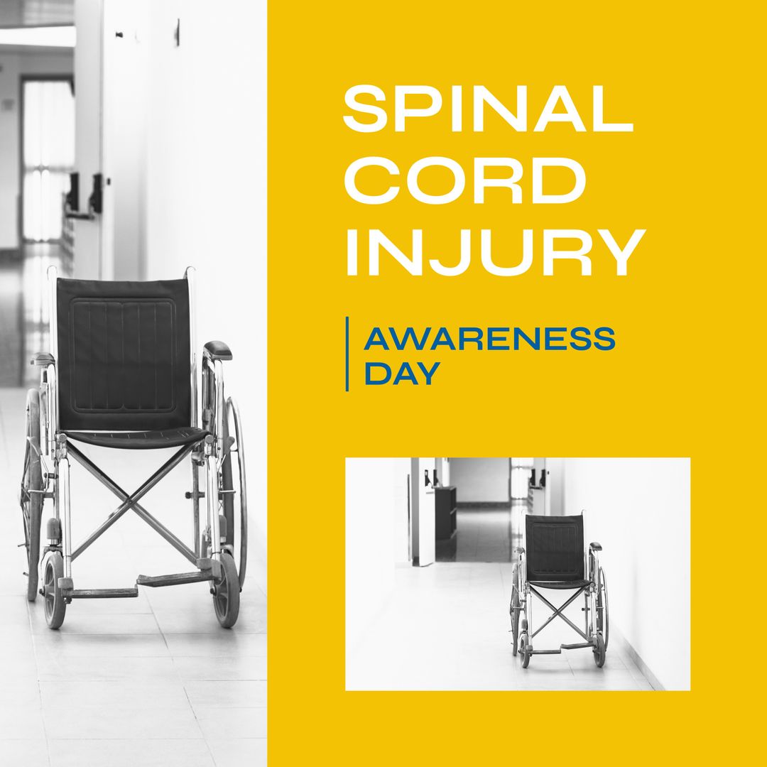 Spinal Cord Injury Awareness Design with Empty Handicap Wheelchair