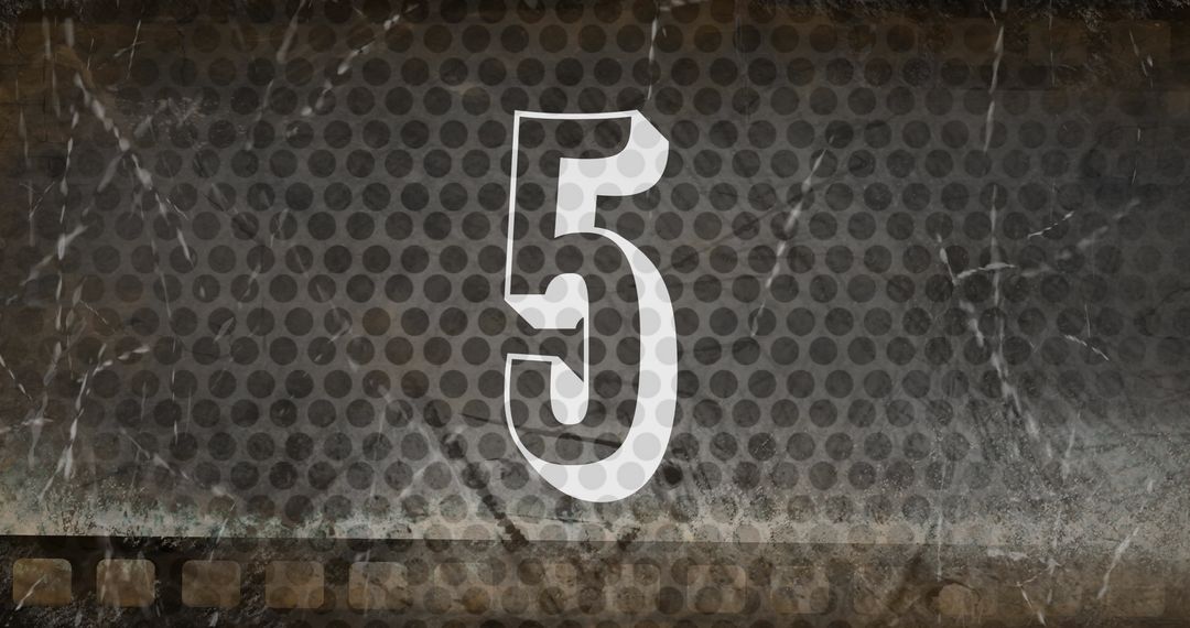 Retro Countdown Number with Grunge Texture
