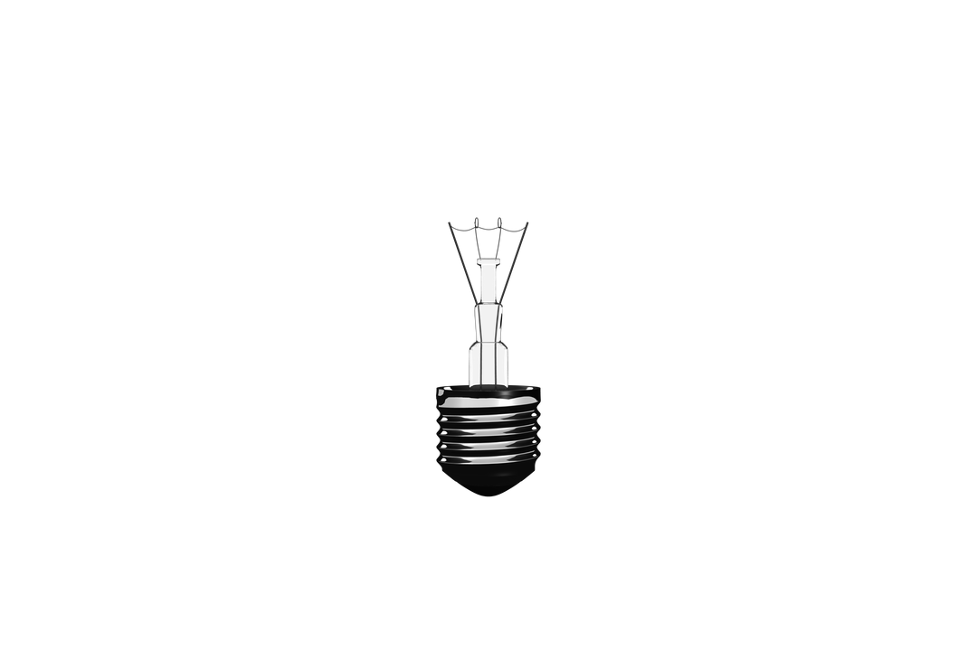 Minimalist Light Bulb Without Glass Illustration on Transparent Background - Download Free Stock Images Pikwizard.com