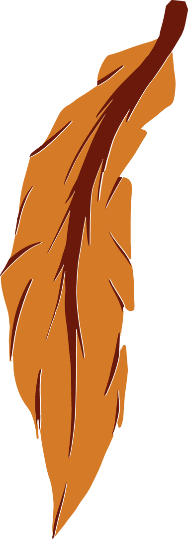 Flat Design Orange Leaf with Transparent Background Illustration