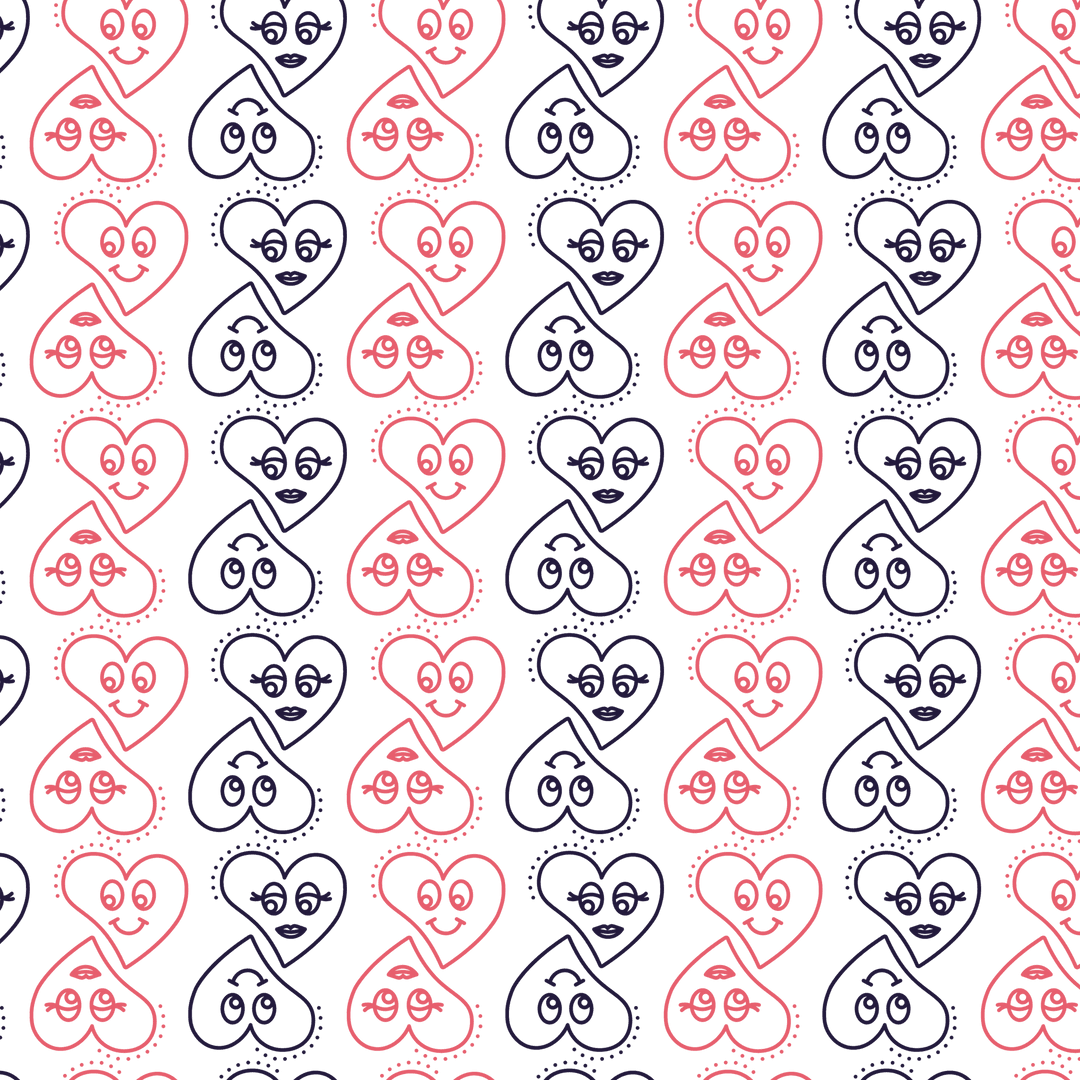 Seamless Transparent Heart Pattern Design for Valentine's Day