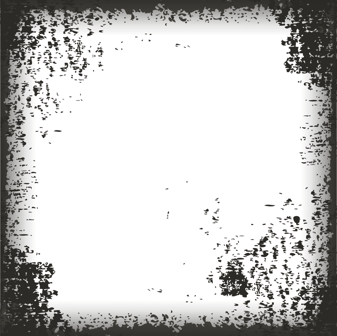 Grunge Style Square with Distressed Transparent Border