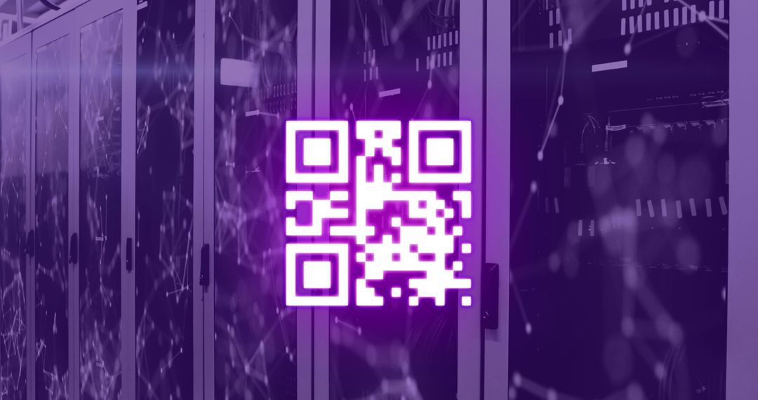 Futuristic QR Code and Digital Network in Server Room - Free Images, Stock Photos and Pictures on Pikwizard.com