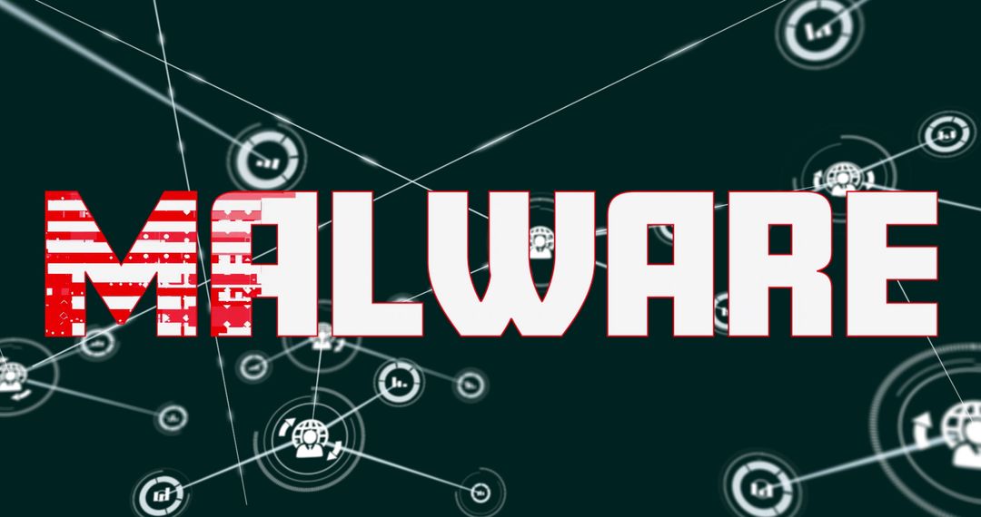 Malware Concept with Network Connections and Cybersecurity Theme