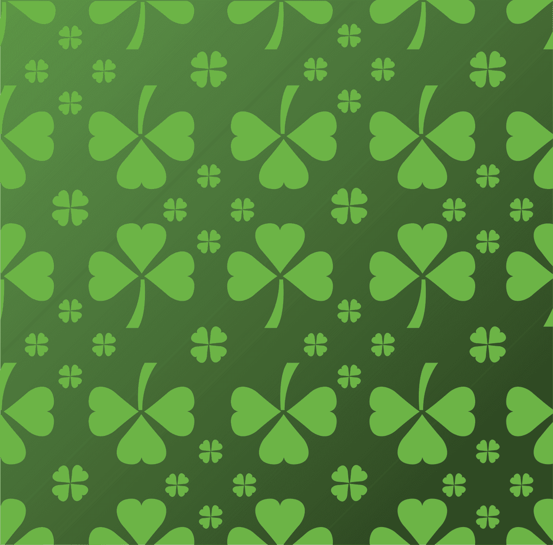 Green Clover Pattern on Transparent Background Digital Illustration