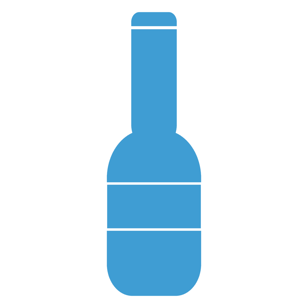 Digital Illustration of Blue Bottle on Transparent Background with Copy Space