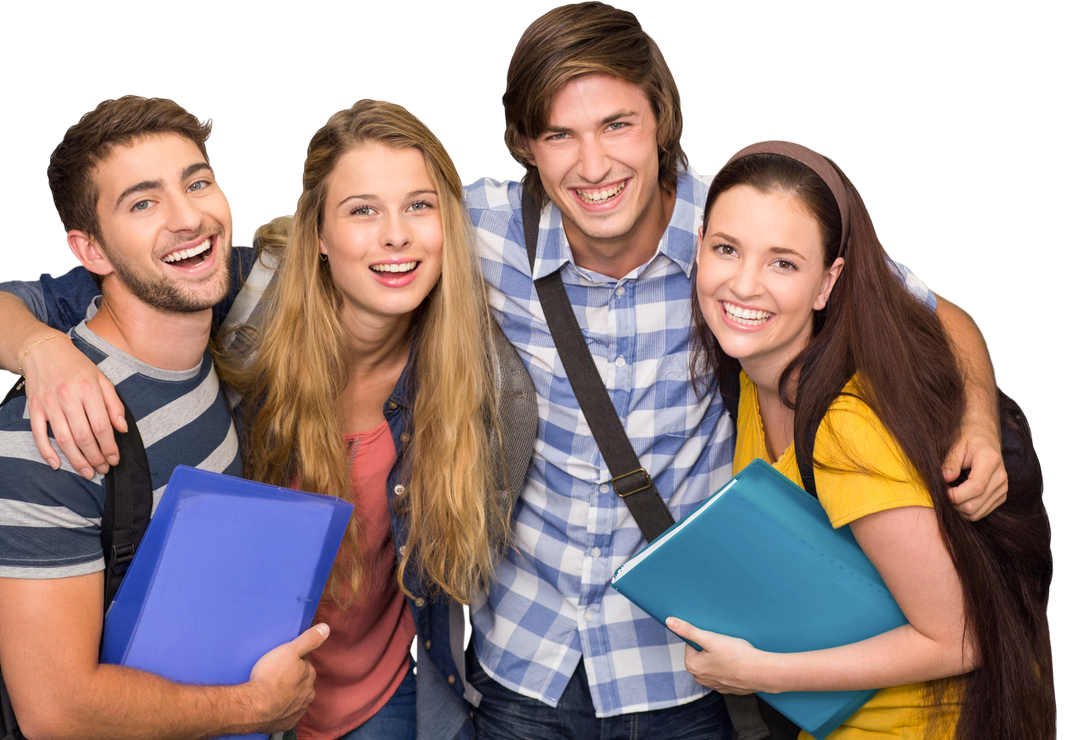 Group of Happy Students Holding Folders with Transparent Background - Download Free Stock Images Pikwizard.com