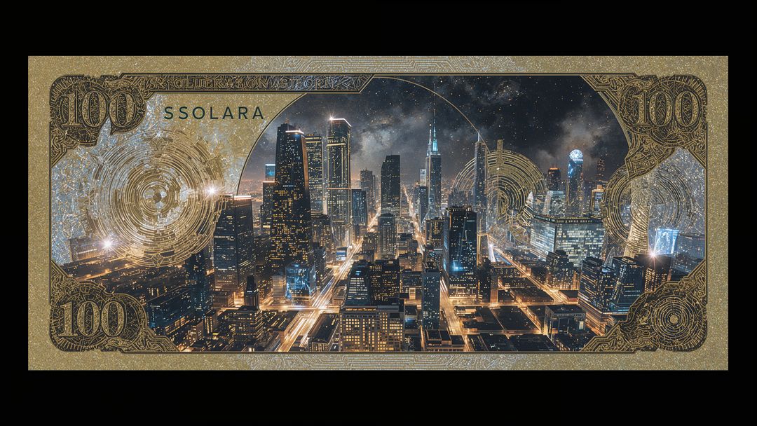 Futuristic Metropolis Envisioned on Ornate Banknote Design
